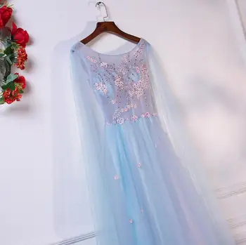VENSANAC 2018 O-izrez u obliku Cvijeća Aplicirano Linija Duge večernje haljine Elegantne čipke, haljine sa izvezenim beaded Gradacija haljine