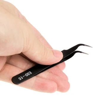 6pcs Nehrđajućeg Čelika Crna Zakrivljena Izravan Pinceta za obrve za trepavice Iznad Trepavica Alat za nokte, pinceta za trepavice za šminkanje