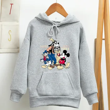 Disney Anime Veste Ženski Muški Nova moda Majica Hip-hop Runo Mickey Hoodies Pulover okruglog izreza Slatka odjeća Žena Muškarac