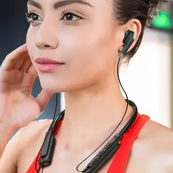 BT126 Slušalice s utorom za memorijske kartice TF Punjive Bežične Bluetooth 5.0 Subwoofer Slušalice oko vrata za bavljenje sportom