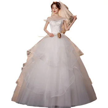 Luksuzno vjenčanje haljina s cvjetnim uzorkom za žene Ball haljina Vjenčanje Djeveruša haljina Plus Size Haljina s izvezenim Vestido De Novia