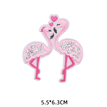 Flamingo Životinja Zakrpe za Odjeću Glačalo na Izvezenim Odjevne Aplikacija Slatka Tkiva na Ikonu DIY Odjeća, Pribor za Ukras
