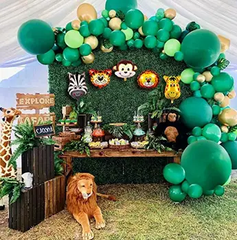 106 kom. baloni sa životinjama Гирлянда Kit za zabavnog safari u džungli Potrepštine za zabave, Suveniri za djecu, dječake, rođendan, Nakit za bebe tuš