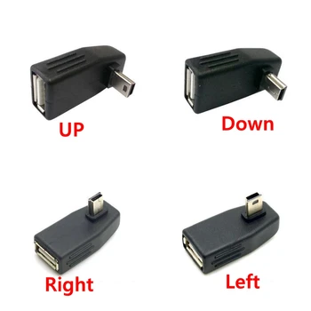 Mini-USB 5-pinski Konektor za muškarce i žene USB 90 stupnjeva Pretvarač Priključak za Sinkronizaciju podataka OTG Adapter za Auto MP3 MP4 Tablete, Telefone U-Disk