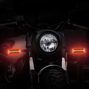 Svestran Motocikl LED skrenite signali Tekuća Voda DRL Мигалка Stop dugo Svjetlo Indikator za Motokros Bike Skuter E-Bicikl