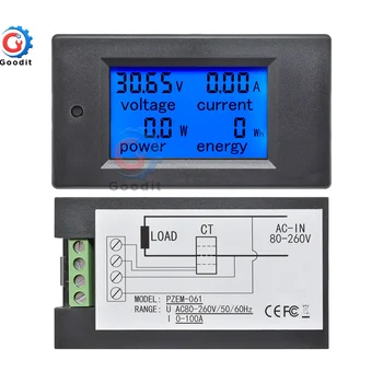 Multimetar Digitalni LED multifunkcionalni Monitor Snage Voltmetar Energije Ampermetar W Napon Kućno Električno Brojilo ac 80~260 U 100A